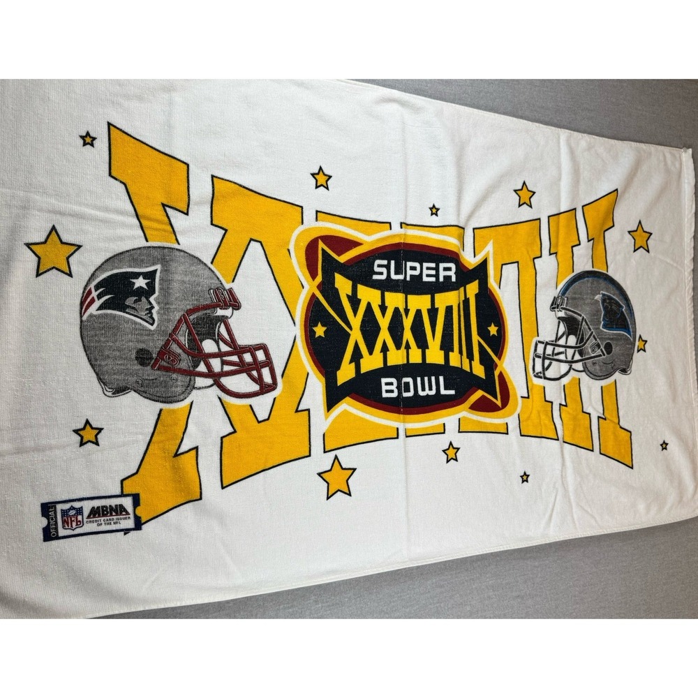 MBNA NFL Super Bowl XXXVI Promo Towel Credit Card Issuer Patriots vs. Panthers
